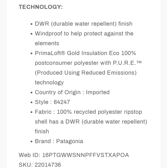 Patagonia Vest - Picture 14 of 16